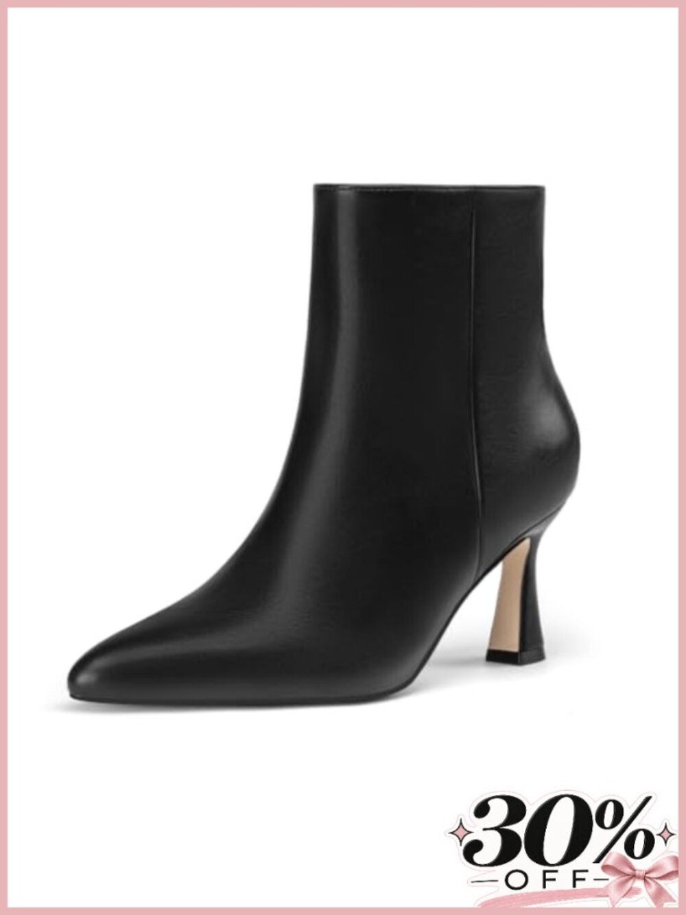 Athlefit Women's Pointed Toe Stiletto High Heel Ankle Boots Zip Dress